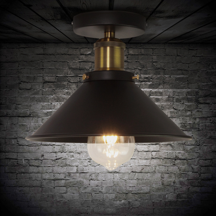 Cross-border Amazon American Retro Industrial Style Iron Ceiling Lamp Creative Corridor Aisle Entrance Balcony Pot Lid Lamp