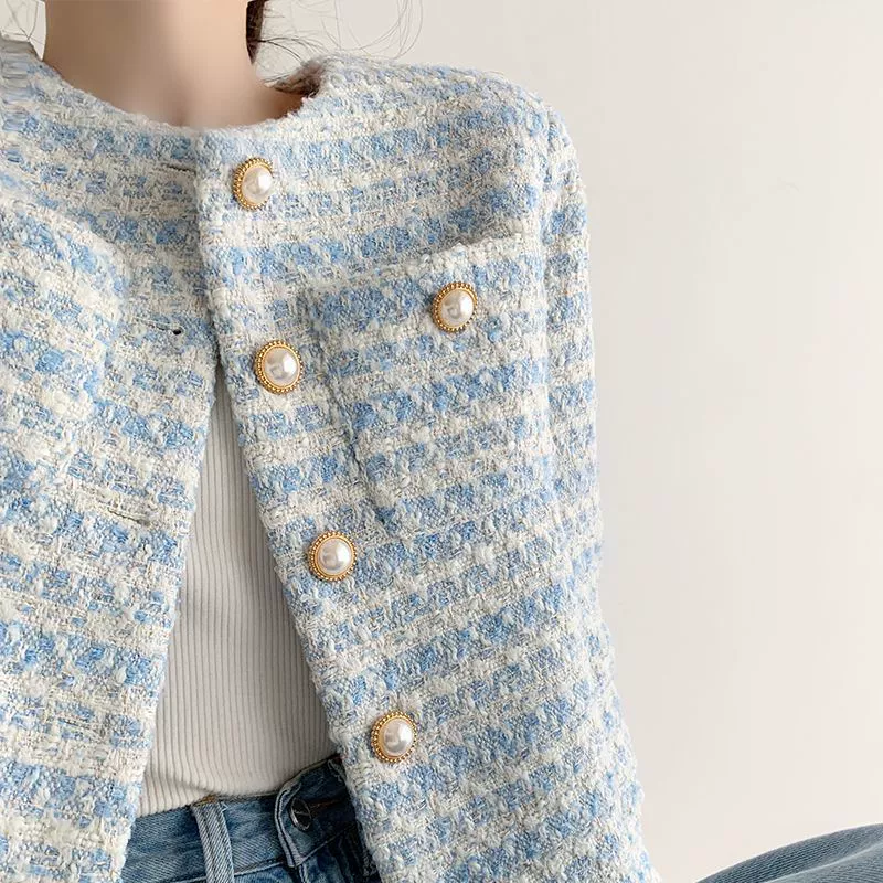 Демисезонная пуховка, стиль Chanel, французский стиль