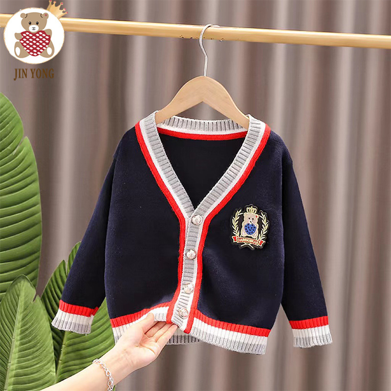 Xizango algodón azul oso dorado cardigan JYKS018