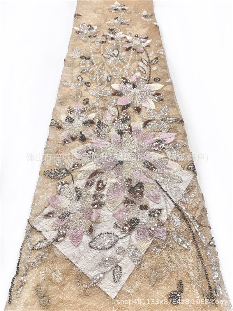 Dayuan Duo flor tridimensional industria pesada clavos hilo de malla cena de cumpleaños celebridad espectáculo alfombra roja alta tela de vestido