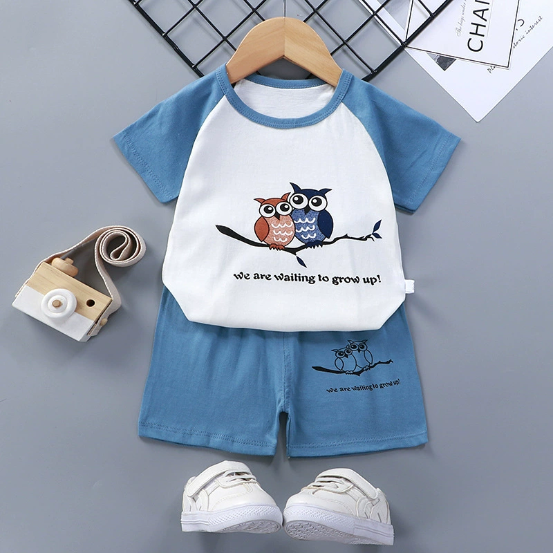 Children's short sleeve T-shirt, summer cotton set for early age for men and women, children's clothing