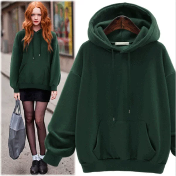 European and American eBay, Amazon, plus-size women's clothing, loose-fitting hooded fleece sweatshirts, casual sportswear
