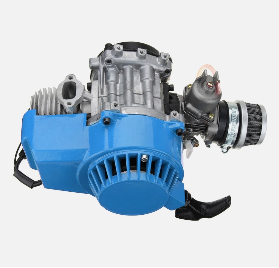 Mini Motorcycle Atv Beach Bike Accessories Two-Stroke 47/49Cc Hand-Pull Start Engine Gasoline Engine Blue