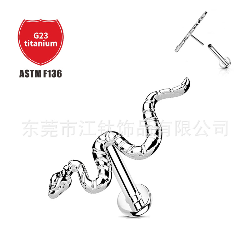 Pointed titanium steel lip stud product view