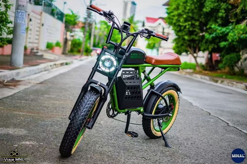 MINAL 20inch Fat Tire Retro Electric Motorcycle Off-road Beach Lithium Battery Long Range Electric Assist Bike