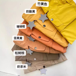 In stock 2023 spring and summer new classic European and American fashion fan mat children girls' long-sleeved trench coat