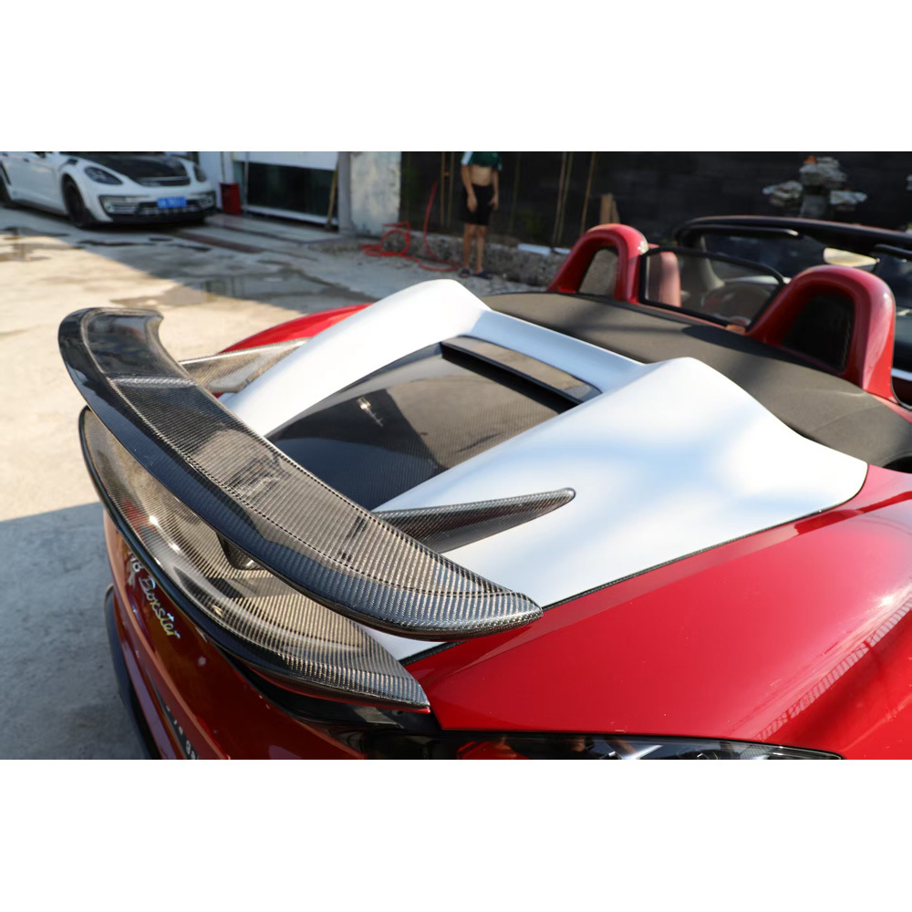 Suitable for Porsche 718 982 Cayman Boxster Modification to Gt4 Wide-Body Kit, Front Bumper, Rear Wing, Hood, and Fenders
