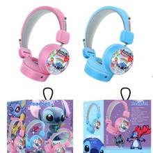 跨境无线头戴式蓝牙耳机LED炫彩发光插卡耳麦史迪仔可爱