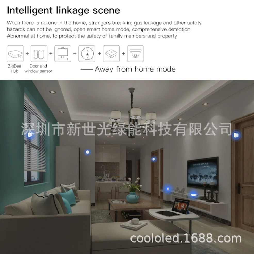 En stock Graffiti Yilian Smart zigbee sensor magnético de puerta zigbee sensor inteligente de puertas y ventanas tuya