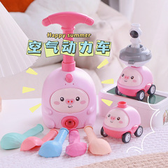 The same children's inflatable balloon slide toy, cute and intelligent cartoon little pig, pressure air-powered car