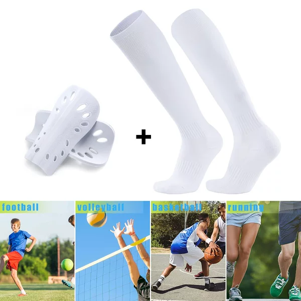 Carefully Selected Long Football Socks, Men's Football Shin Guards, Adult Football Match Training Set, Women's Shin Protection Equipment