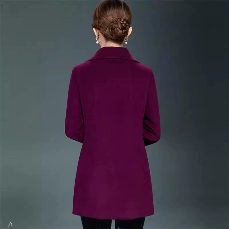 Woolen coat long demi‑season jacket, mid‑length, increased thickness, slim fit, sizes S–4XL