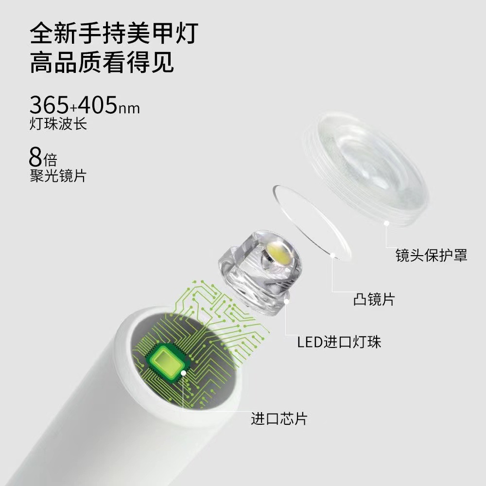 Lámpara de uñas de mano pequeña lámpara de uñas portátil proyector de almacenamiento eléctrico mini lámpara de fototerapia de secado rápido lámpara de cocción de uñas