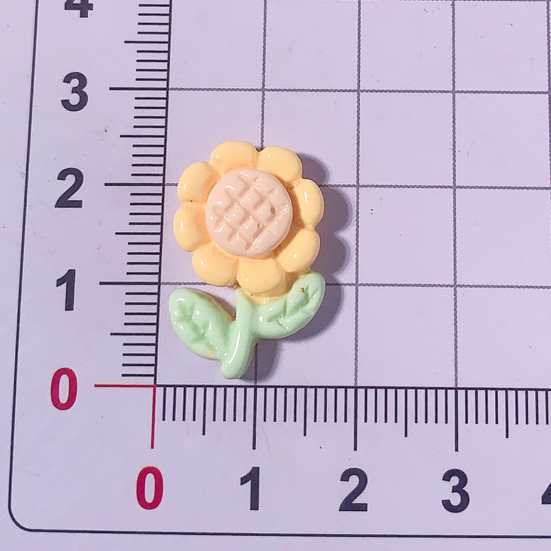 Girasoles brillantes flores de sol tulipas accesorios de resina de flores DIY adornos de cabello hebilla de zapatos parches de caso de teléfono móvil