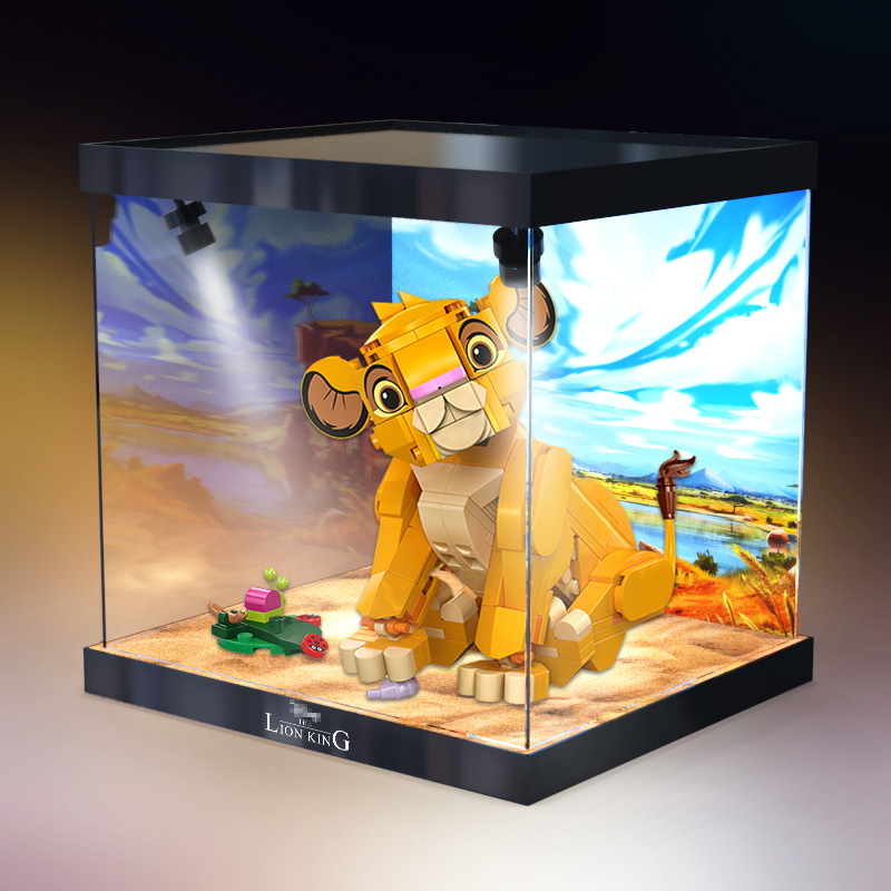 Acrylic transparent box dust prevention storage box is suitable for Lego 43243 Little Lion King Simba model building block