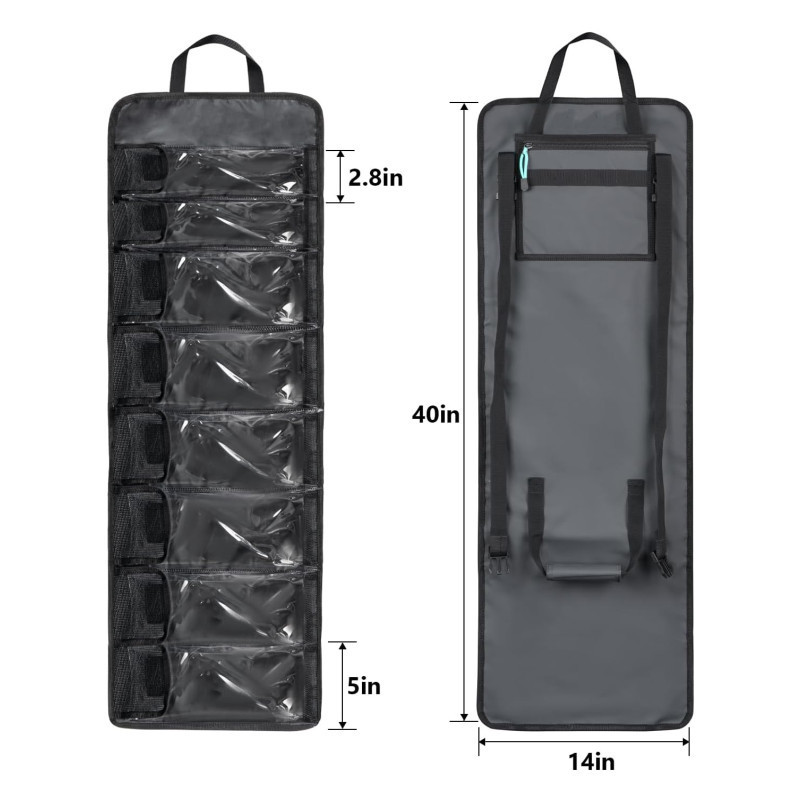 Bolsa Plegable para Señuelos y Carnada de Pesca de 5 Compartimentos de Tela Oxford y PVC, Impermeable, Transparente, para Pesca