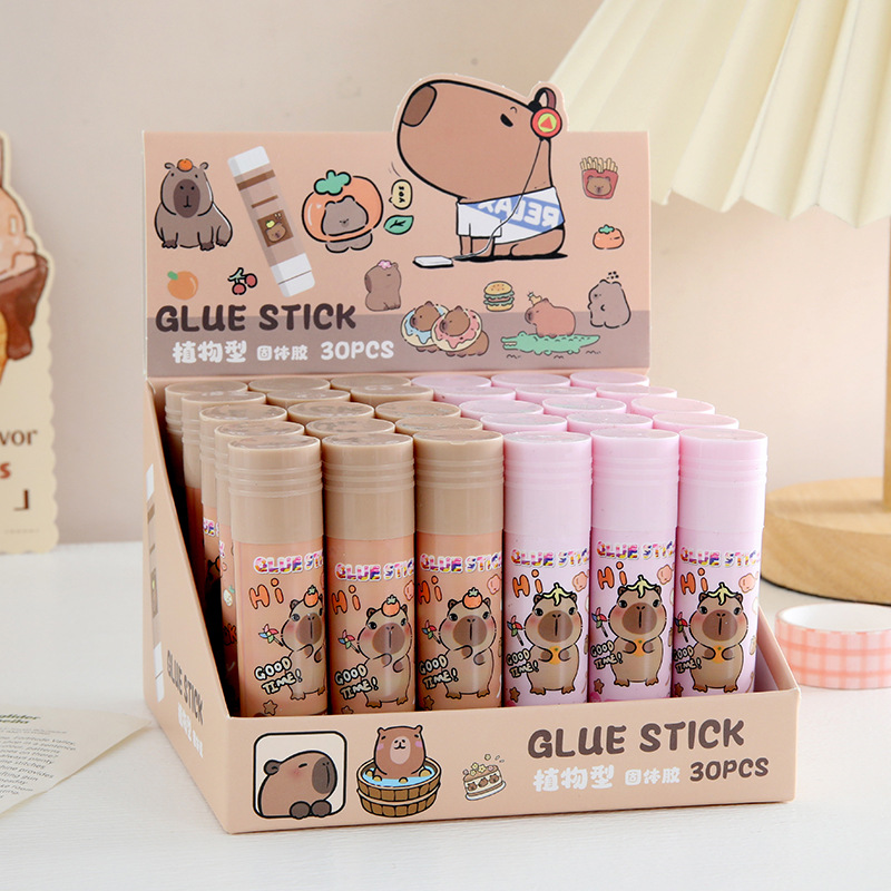 Pegamento sólido de dibujos animados conejillo de indias pegamento sólido portátil pequeño pegamento sólido DIY hecho a mano pegamento de alta viscosidad