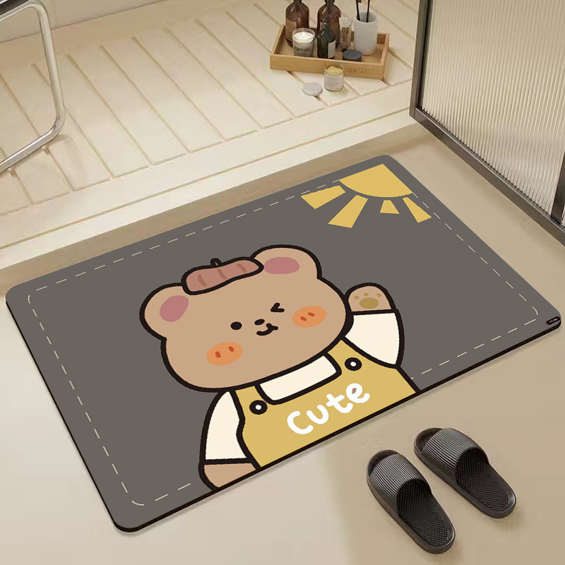 珪藻泥フロアマット浴室トイレドア吸収性マット滑り止め家庭用トイレ足マットカーペット玄関ドア|undefined