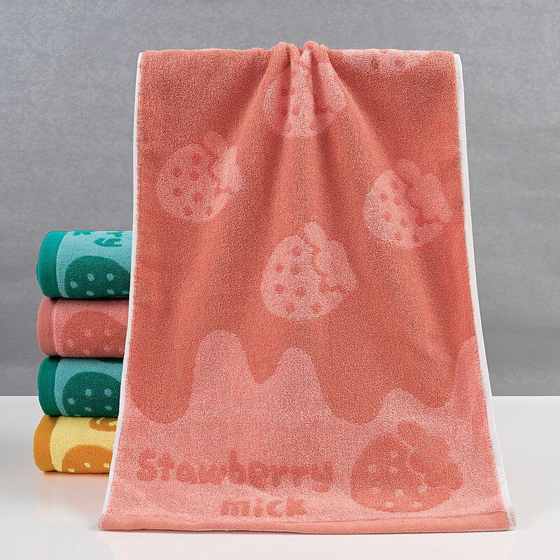 Thickened 120g Colored Yarn Towel Cartoon Face Wash Absorbent Polyester-Cotton Towel Wholesale Household Wedding Gift Custom-Made