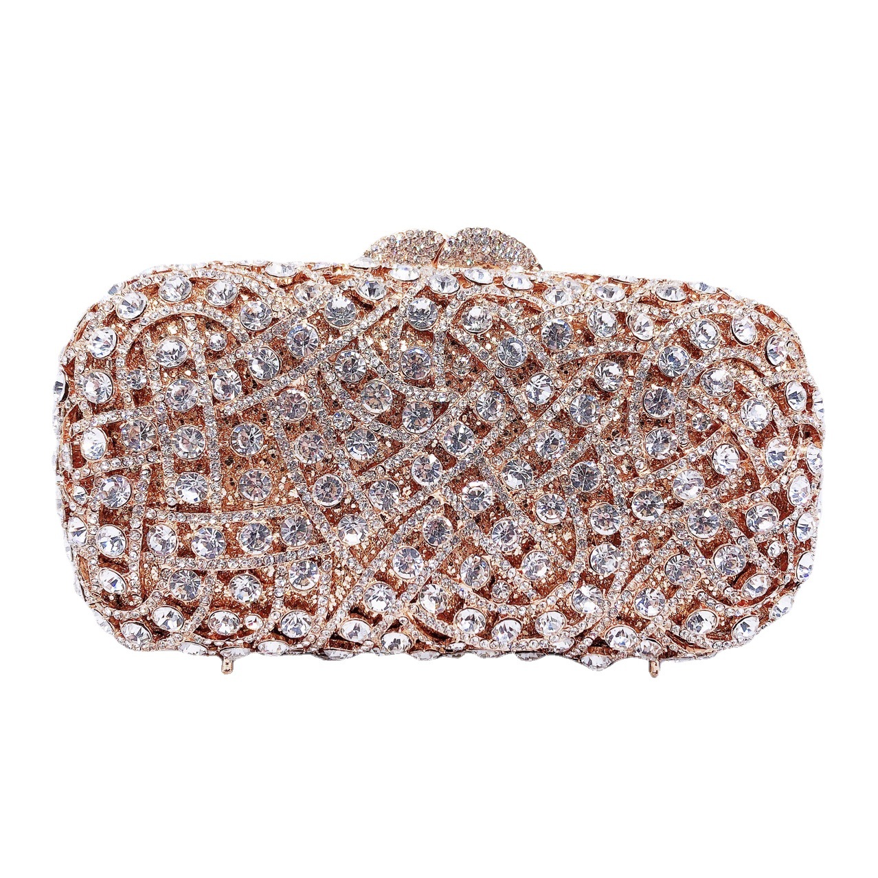 Túi clutch nữ đính đá dạ hội phong cách châu Âu — Màu vàng kim, Màu bạc, Nền vàng kim cương trắng, Cá tính đặt làm