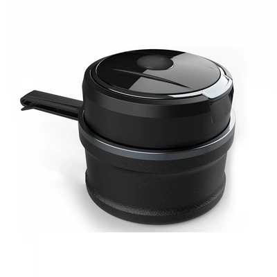 Car interior car ashtray multi-function Car ashtray - black-chrome