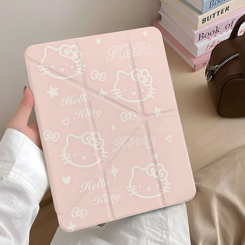 Pink Heart Hello Kitty Ipad7/8/9 Generation Air6/5 Protective Case Mini7 Tablet Pro 11inch A16 Protective Case