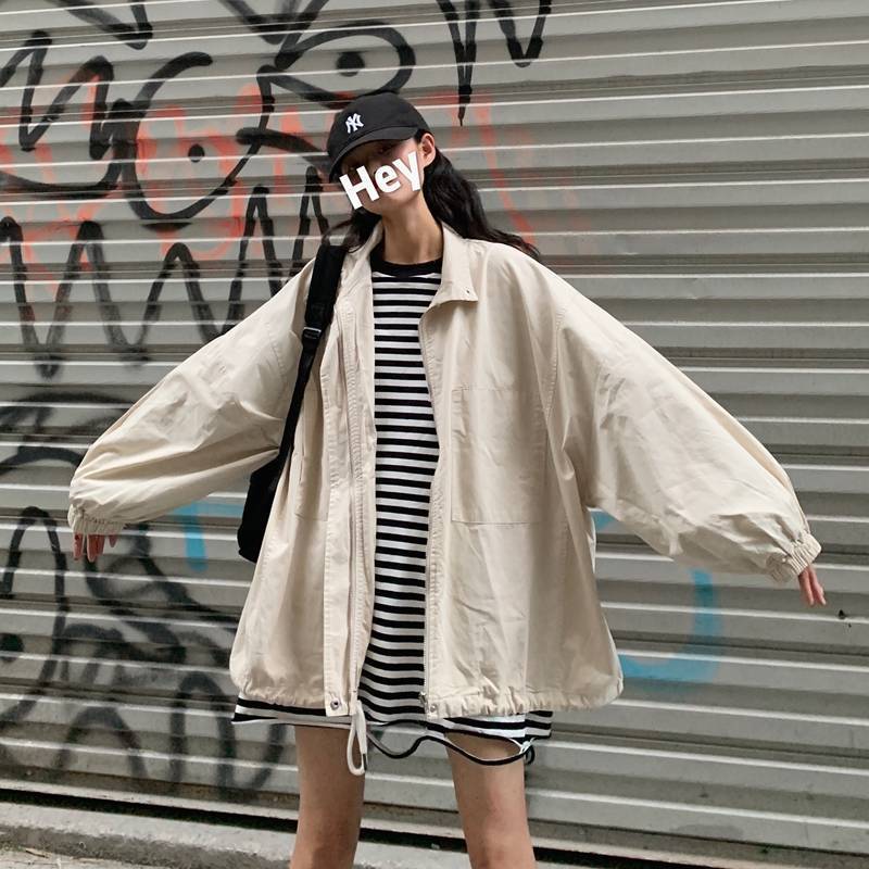夏の新型hiphop学生日焼け止め服女性紫外線防止ins超火爆発街復古アメリカコートbf