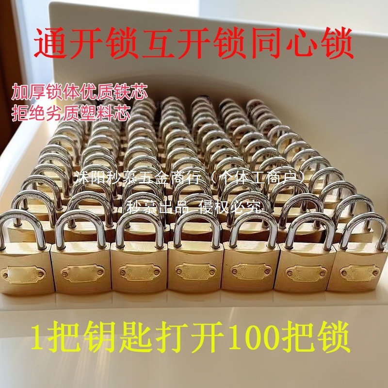 通开挂锁门锁同开锁同心锁网吧主机箱锁电机箱柜通用锁仓库物业锁