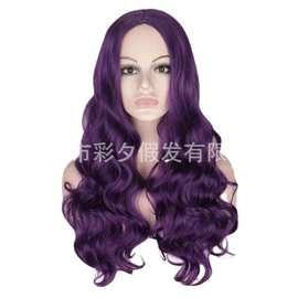 新假发女亚马逊欧美假发 女  wig 多色中长卷头发化纤头套