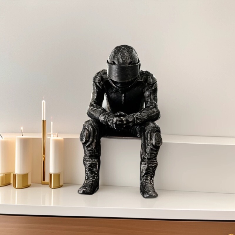 3D Printed 2D Flat Rider Sitting Posture Racer Model Ornament E-Sports Desktop Decoration Display Piece