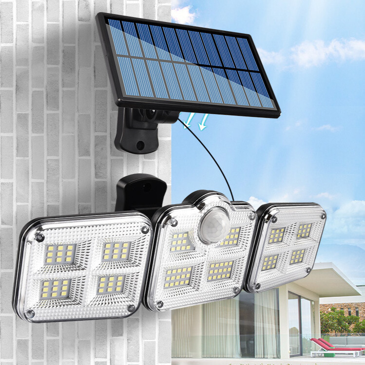 Factory direct supply outdoor solar wall lamp rotating split waterproof street light human body induction road lighting courtyard