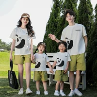 Summer children's cartoon cotton T-shirt, family style, with short sleeve, Korean style
