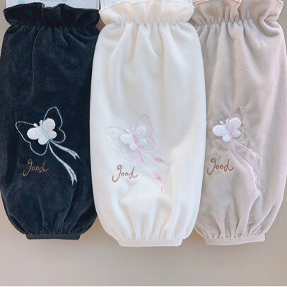 2025 New Women's Long Velvet Arm Sleeves for Autumn and Winter, Embroidered Bow Office Anti-Stain Arm Protectors, Wholesale from Manufacturer 2025 New Women's Long Velvet Arm Sleeves for Autumn and Winter, Embroidered Bow Office Anti-Stain Arm Protectors, Wholesale from Manufacturer