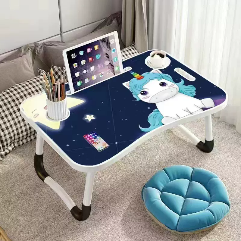 批发注塑一体卡通叠懒人桌学习桌折床上书桌笔记本电脑懒人桌