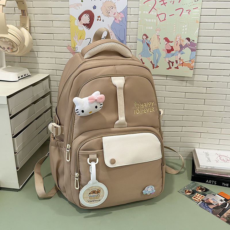 Mochila escolar para estudiantes de primaria, nueva ropa ligera para mujeres, mochila para estudiantes de secundaria para niñas, mochila escolar de gran capacidad para estudiantes de secundaria en el campus