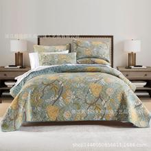 外贸原单 美式乡村海洋贝壳纯棉绗缝被三件套纯棉 地中海空调被