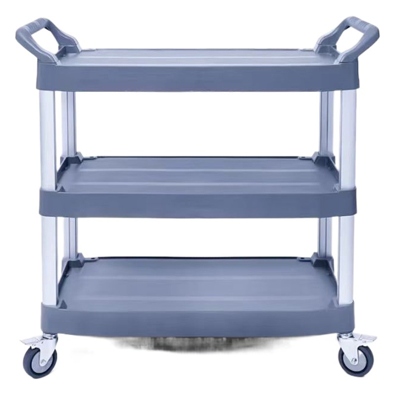 Extra Thick square tube dining car restaurant serving cart kitchen cart restaurant canteen delivery cart large load-bearing