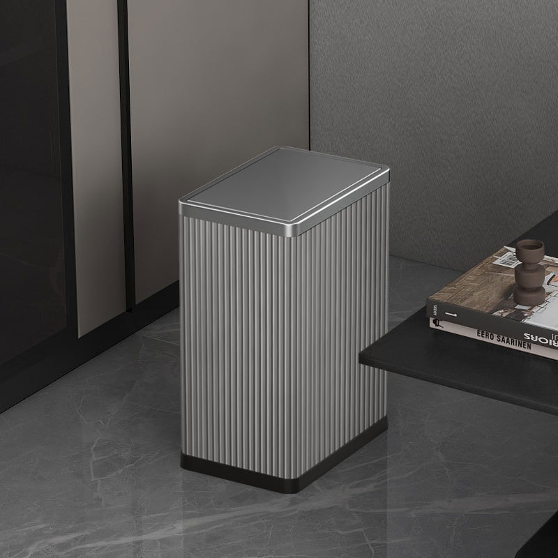 Stainless Steel Swing Lid Trash Can for Home Living Room Toilet Bathroom with Lid Modern Simple Large Creative