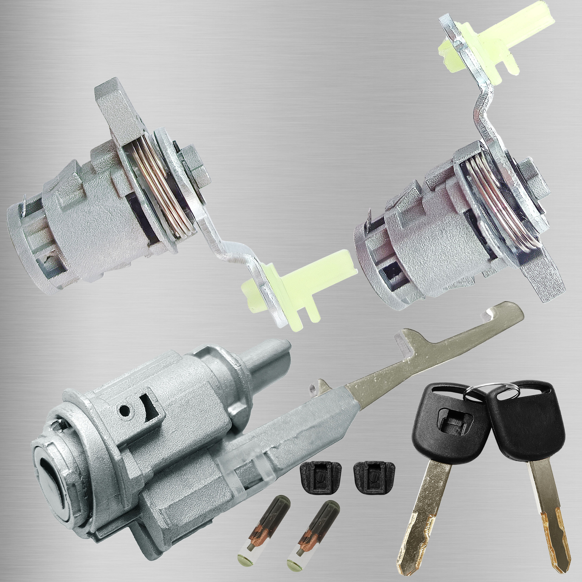 Aplicable a Honda CRV todo el cilindro de la cerradura con chip 2 cerraduras de puerta cerradura de ignición accesorios de automóviles