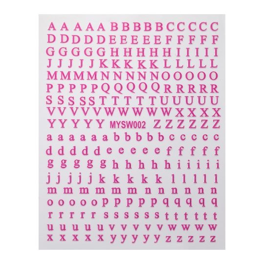 Hot Sale 12 Color Letter Manicure Stickers English Letter Case Fluorescent Nail Stickers DIY Nail Decoration