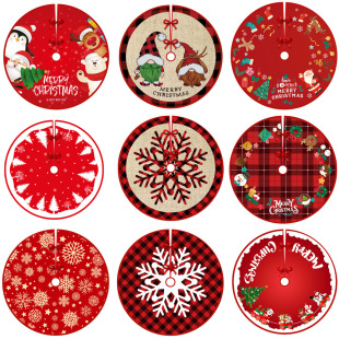 Christmas Decoration Creative Cute Printed Tree Skirt Shopping Mall Window Christmas Tree Bottom Apron Decoration Atmosphere Arrangement