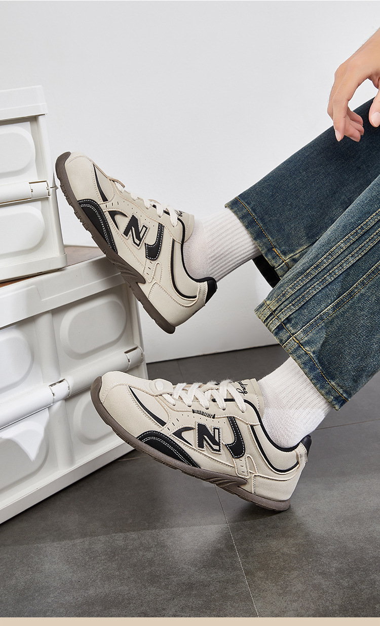 Giày sneaker unisex chunky đế dày phong cách Balance cổ điển — 232 Đen Hắc Diệu chi tiết 7