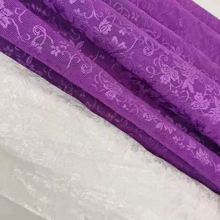 锦氨蕾丝弹力面料 电脑机高弹有光内衣面料 厂家新品服装辅料批发