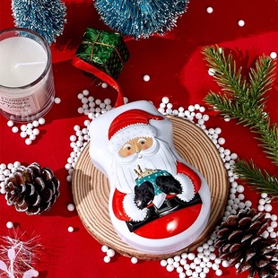 New foreign trade cute cartoon Christmas tinplate box Santa Claus with rope portable box candy snack box