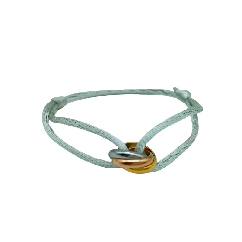 Factory Wholesale Three-Color Three-Ring Braided Bracelet 2026 Stainless Steel DIY Adjustable Ins-Style Bracelet with Words