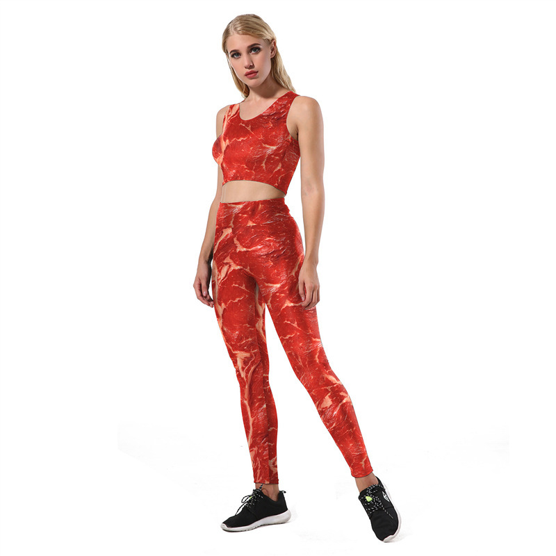 크리 에이 티브 스푸핑 삼겹살 스타일 레깅스 돼지 고기 여성 바지 슬림 지방 청바지 꽉 쇠고기 지방 암소 바지