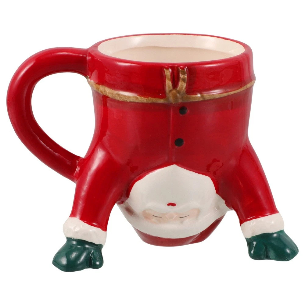 Navidad temática creativa Santa forma taza de cerámica decoración de vacaciones taza de cerámica de cubiertos diarios taza de cerámica