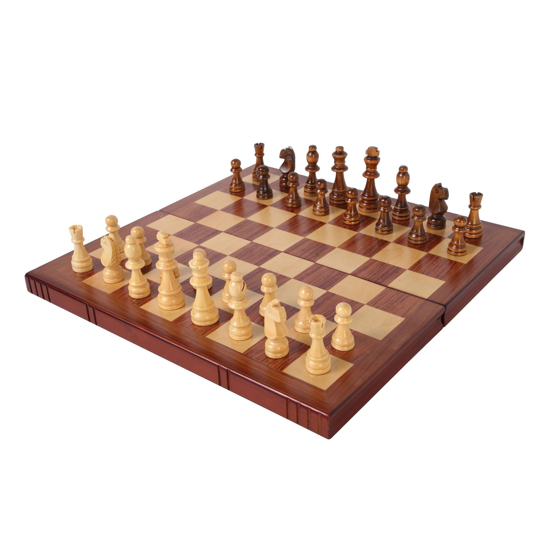 Tablero de ajedrez de madera sólida de alta calidad portátil y plegable conjunto de ajedrez de madera especial para estudiantes de juegos infantiles