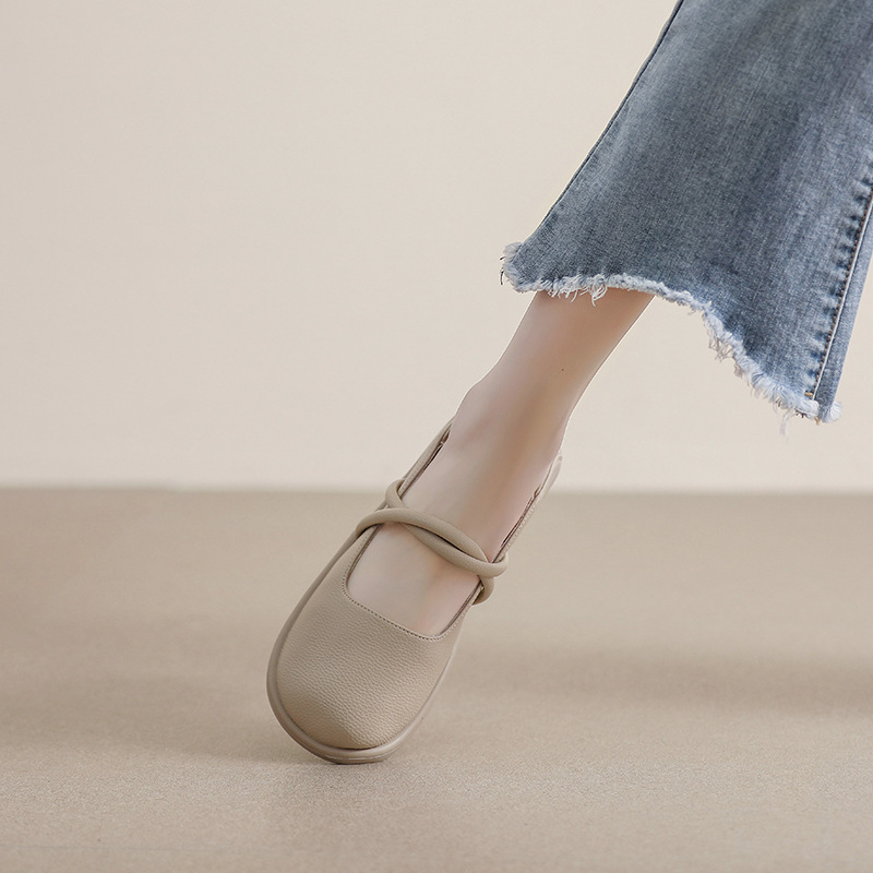 2024 neue Frühjahr und Herbst Quadratischen Kopf Weiche Sohle Einzelnen Schuhe für Frauen der Japanischen Flachen Mund Flache Sohle frauen Schuhe_voghion.com