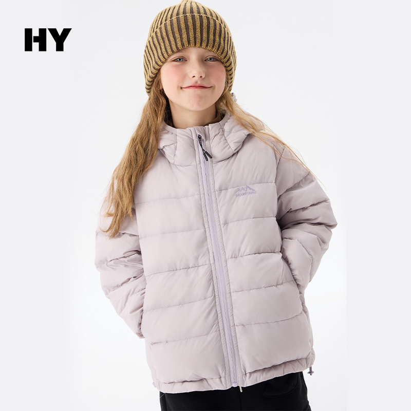 2026 Winter New Style Girls' Hooded Down Jacket with Liner, Can Be Worn Outerwear in Autumn and Winter